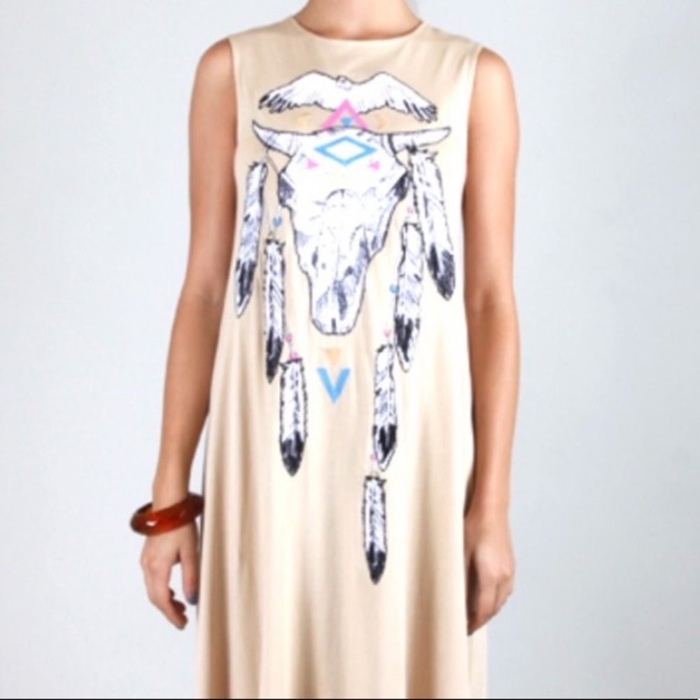 Wildfox White alabe Cow Skull Dress